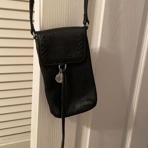 Rebecca Minkoff black leather cell phone crossbody